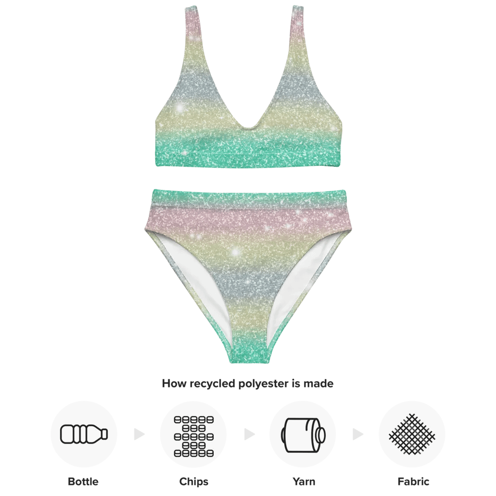 Glitter Unicorn Texture Design High Waisted Bikini (1) product image (4)