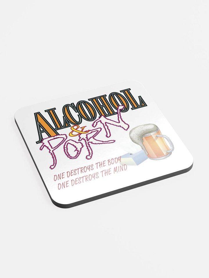 Alcohol & Porn - Glossed Cork Coaster product image (2)