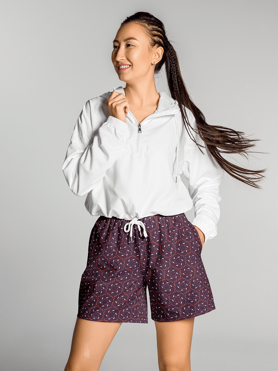 Violet Flux Geometric Pattern Long Shorts product image (2)