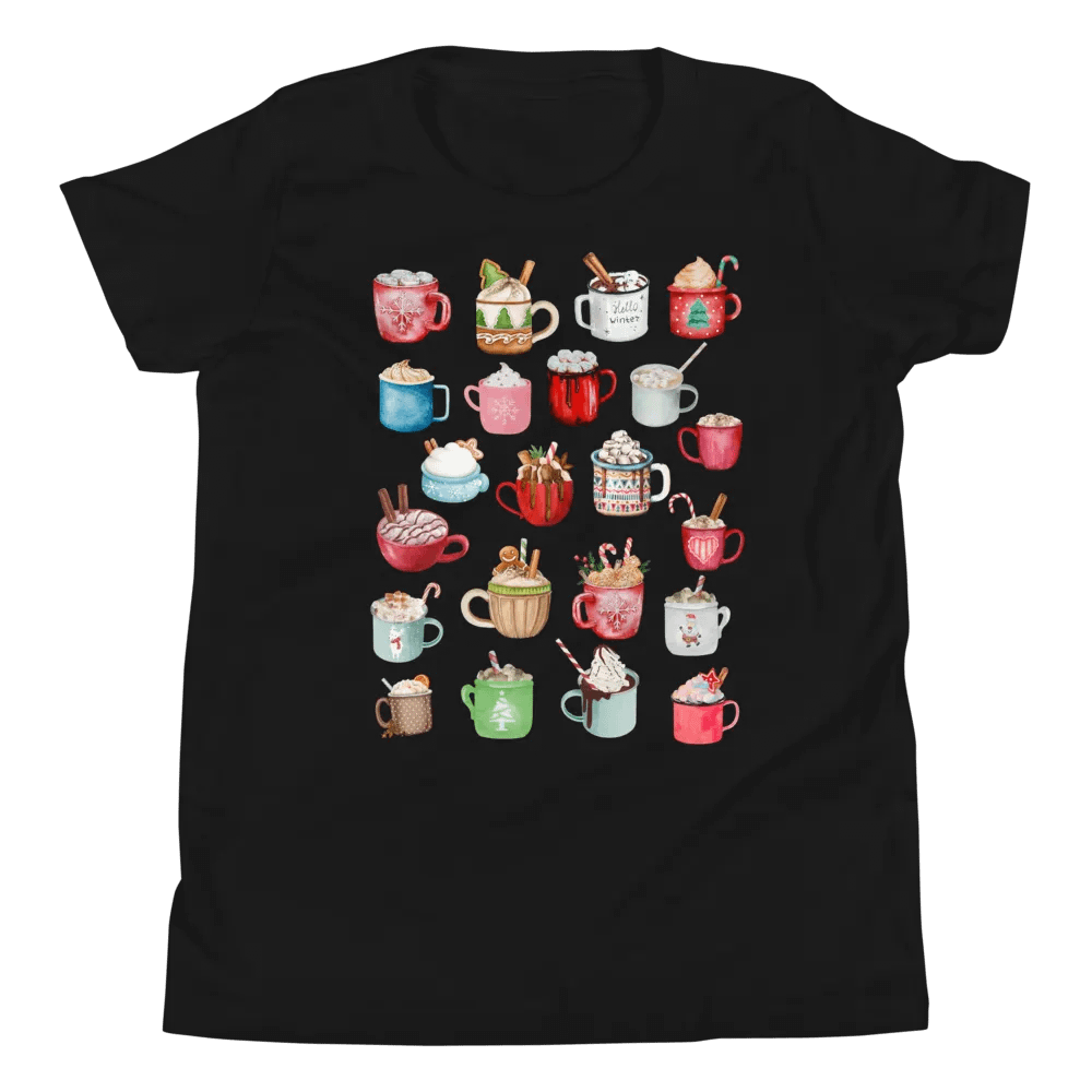 Hot Cocoa Collage Winter Youth T-Shirt product image (1)
