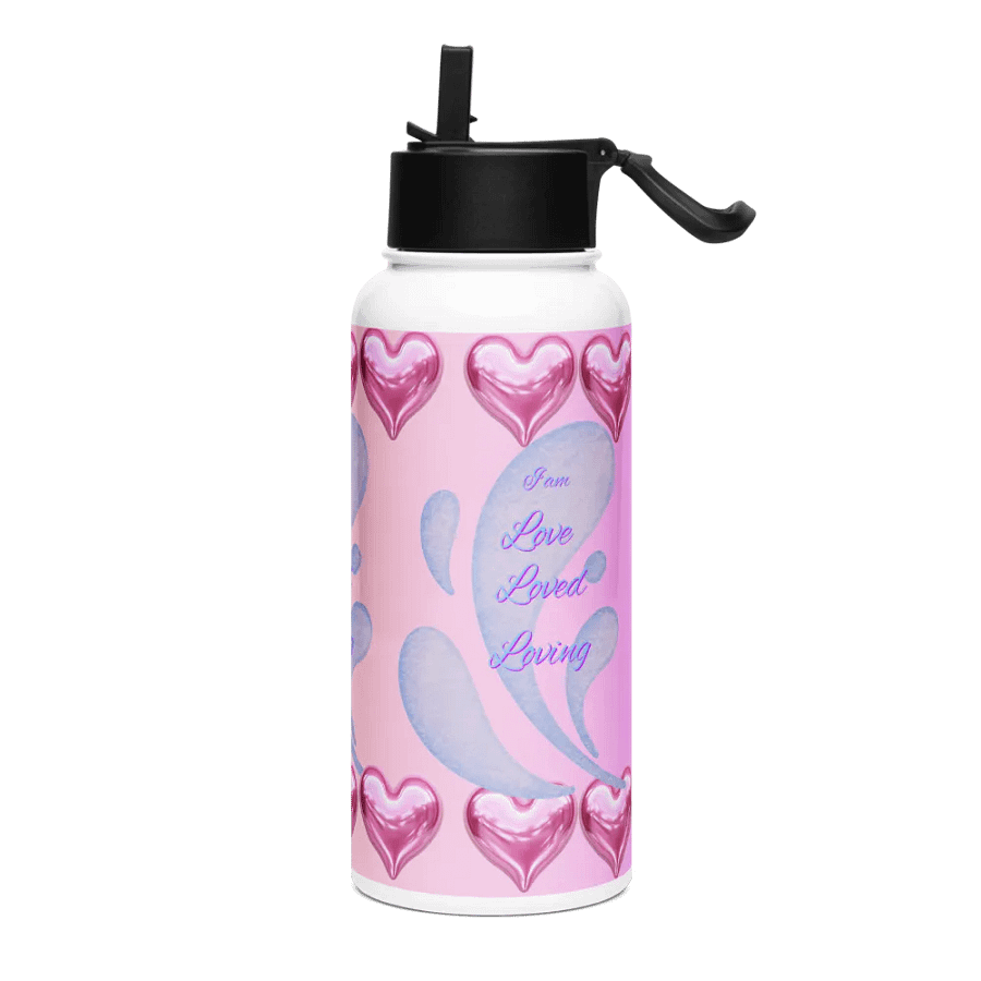 Love Loved Loving affirmations Stainless Steel Water Bottlenfor health conscious ladies and gents product image (3)