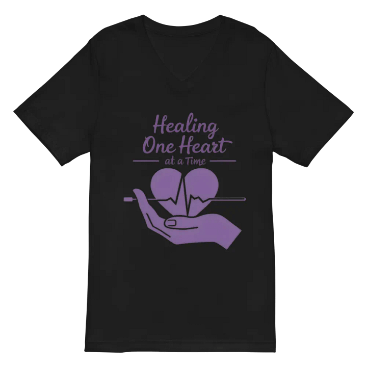 Cracked Heart Healing V-Neck Tee product image (3)