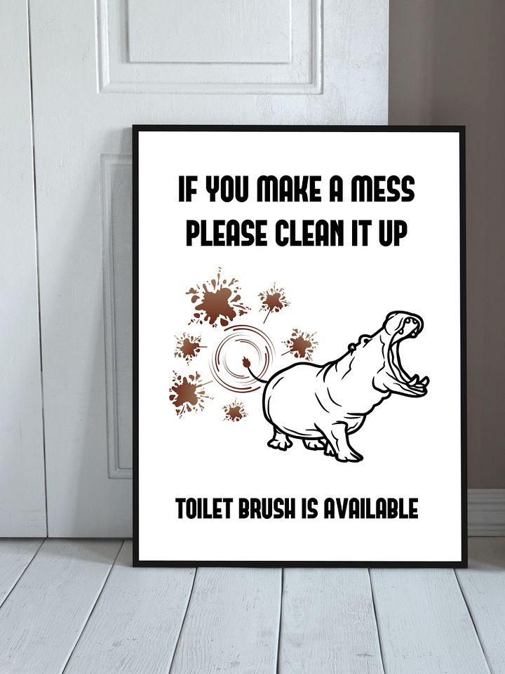 Poop Sprinkler Hippo Toilet Downloadable Wall Art product image (2)