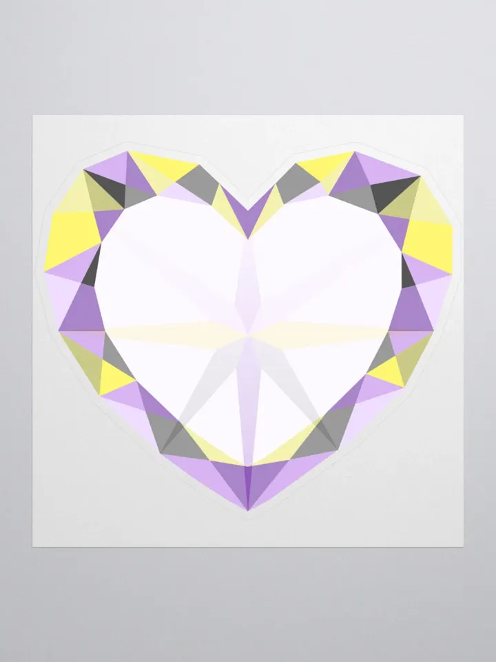 Crystal Pride Heart (Non-Binary Pride) Cut Sticker product image (1)