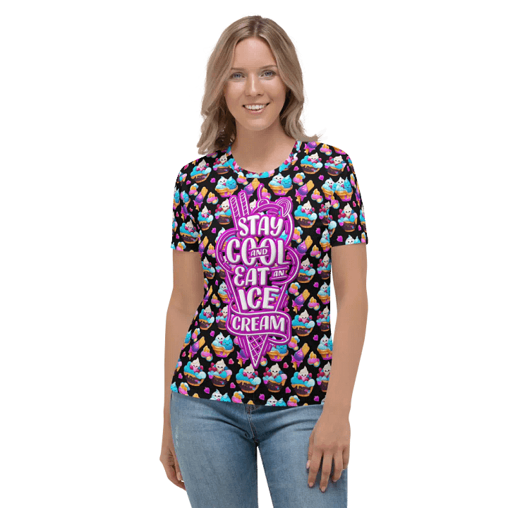 Colorful Ice Cream All Over Print T-shirt product image (2)