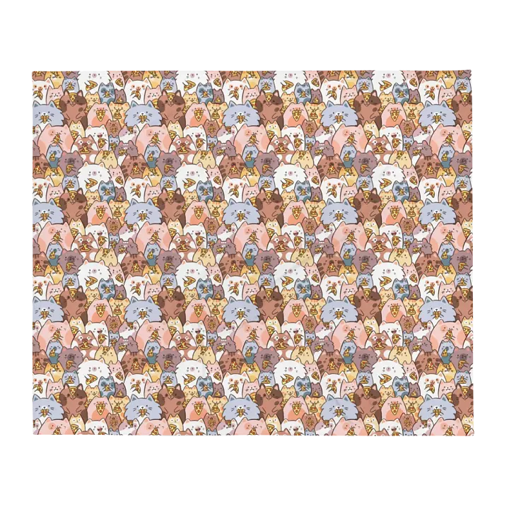 Whimsical Pizza Cats Throw Blanket product image (2)