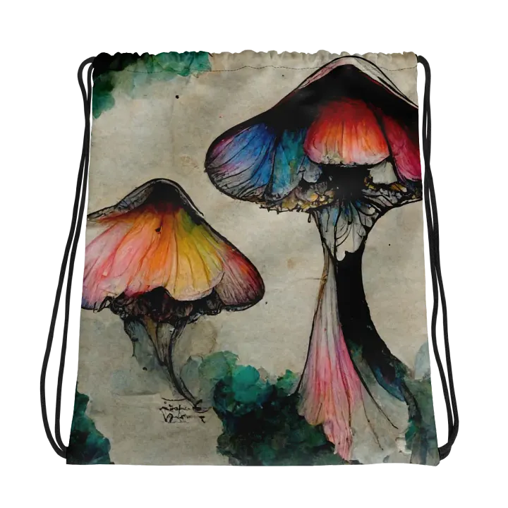 Psychedelic Mushroom All-Over Drawstring Bag product image (1)