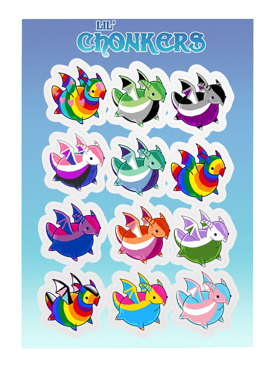 Lil Chonkers - Dragon Stickers LGBTQIA+ product image (3)