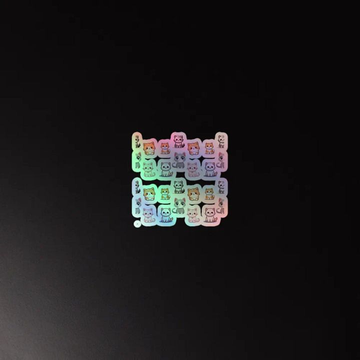 Whimsical Cat Party Holographic Sticker Sheet product image (4)