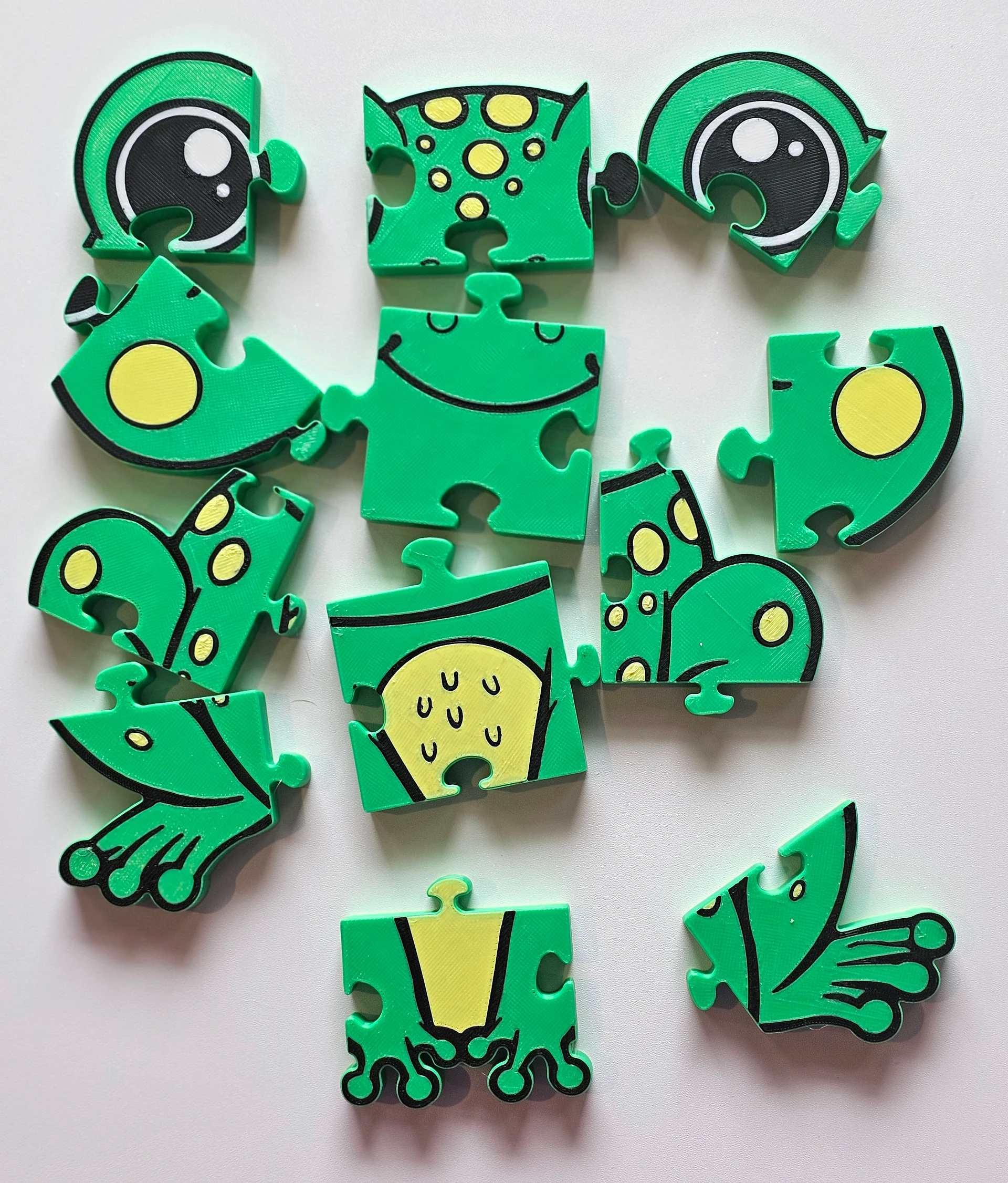 Frog 3D Printed Jigsaw Puzzle – A Ribbiting Brain Teaser for Little Hands! product image (2)