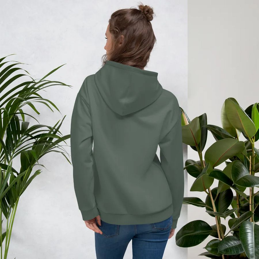 Plain Dark Sage Green Soft Summer Unisex Recycled Polyester Heavyweight Premium Hoodie by Treasure Pie product image (12)