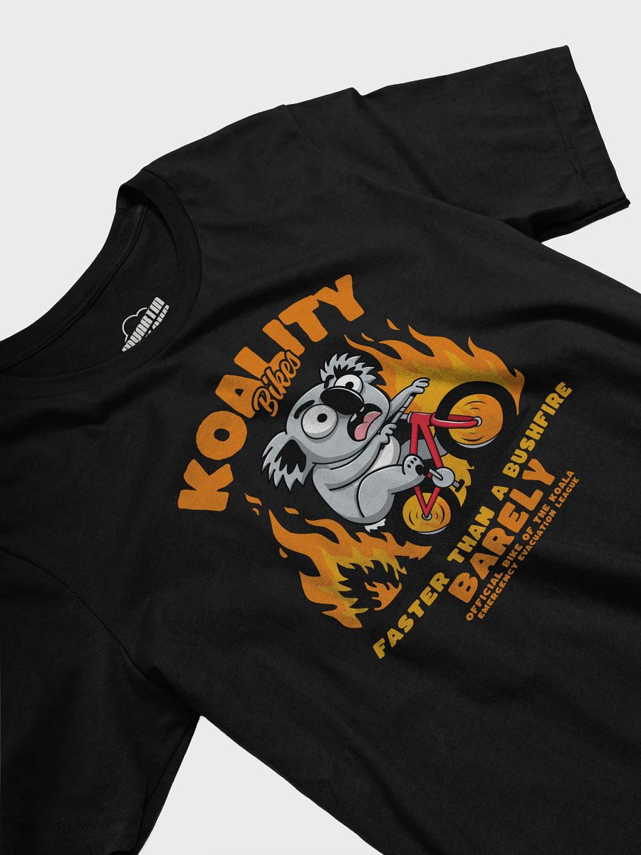Funny Koala Bike Escape T-Shirt – “Faster Than a Bushfire (Barely)” Aussie Pun Cycling Tee product image (23)