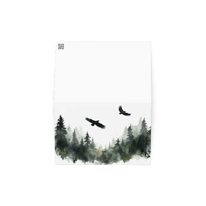 All-Occasion Greeting Card: Hovering Crows Over Spruce Forest product image (2)