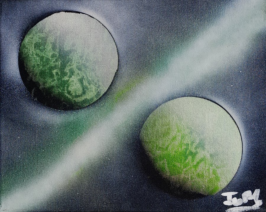 Green & Yellow , Green & Dark Green Duo Planet & Galaxy product image (1)