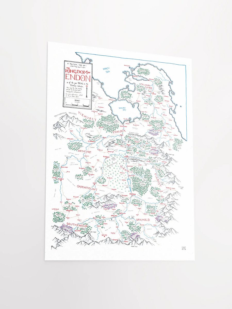 "The Kingdom of Endon" | Printed Map product image (5)