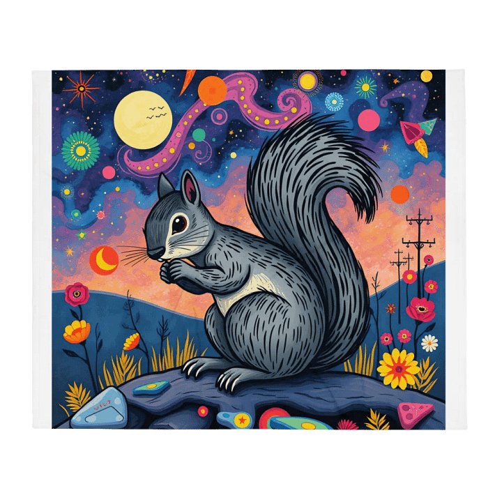 Cosmic Squirrel Dream Throw Blanket product image (1)