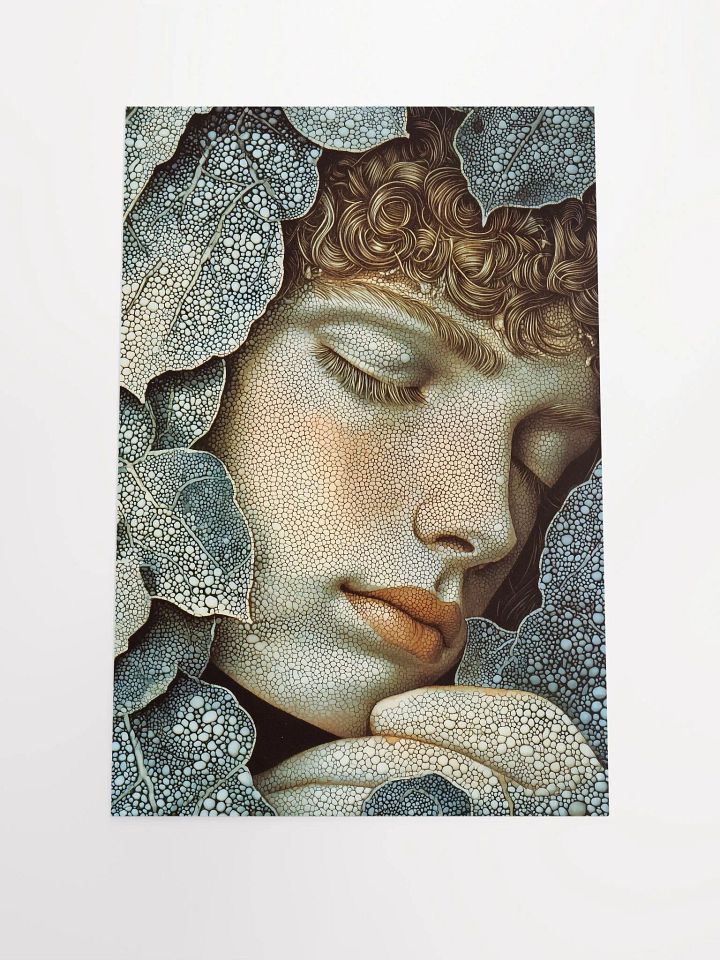 Dreaming Among Leaves: Fantasy Poster of a Tranquil Forest Fairy product image (1)