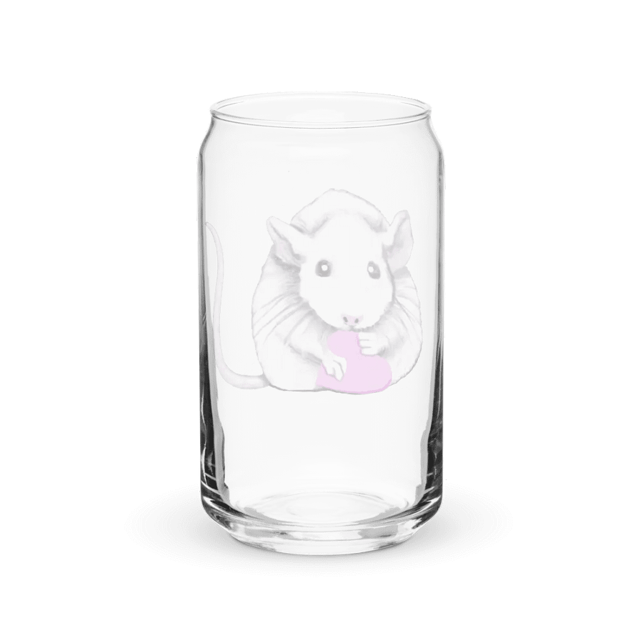 White rat holding a heart glass product image (8)