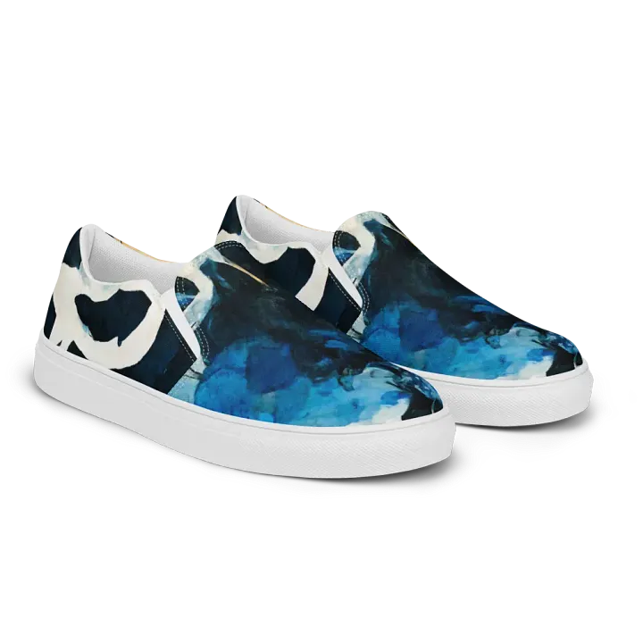 Blue Plumes, Women's Slip-On Canvas Shoes product image (2)