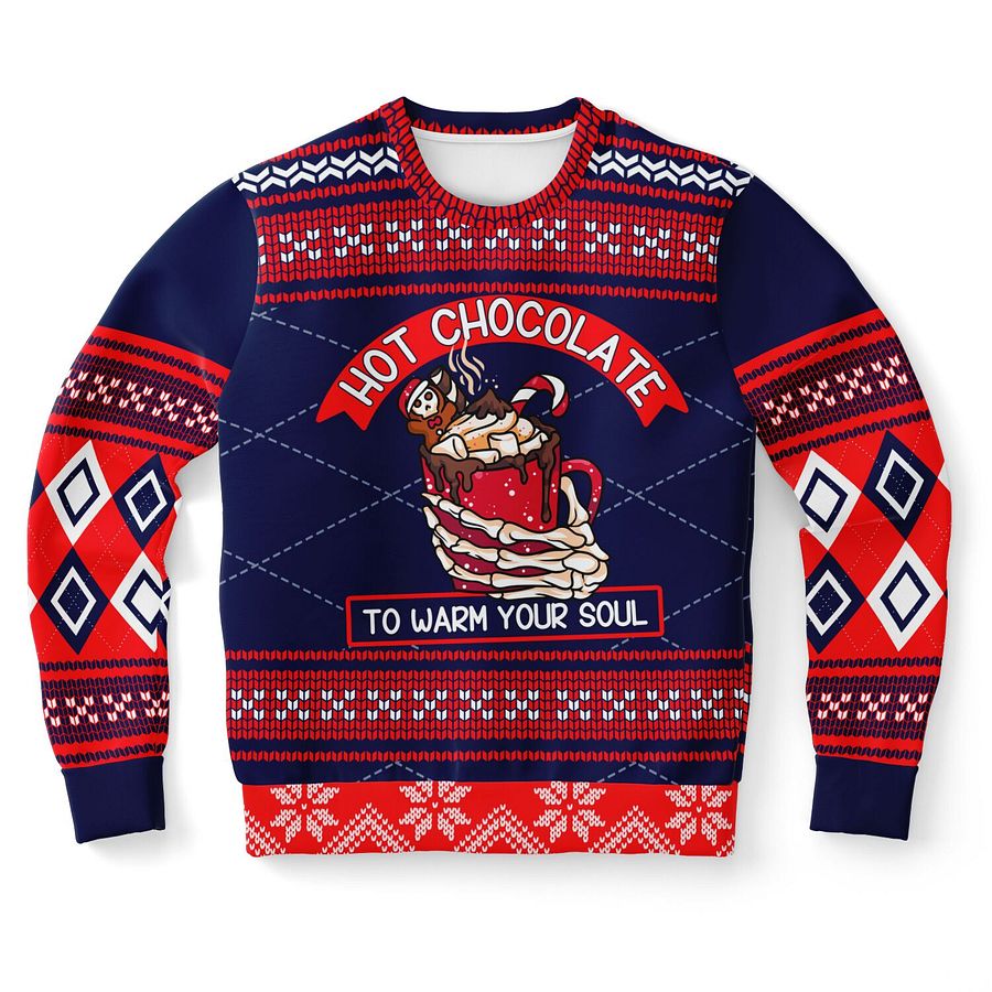 Nordic Hot Chocolate Christmas Sweatshirt | Winter Holiday Sweater | Cozy Marshmallow Gingerbread Design | Holiday Party Outfit product image (9)