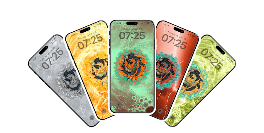 Metallic Dragons Phone Wallpaper Pack product image (1)
