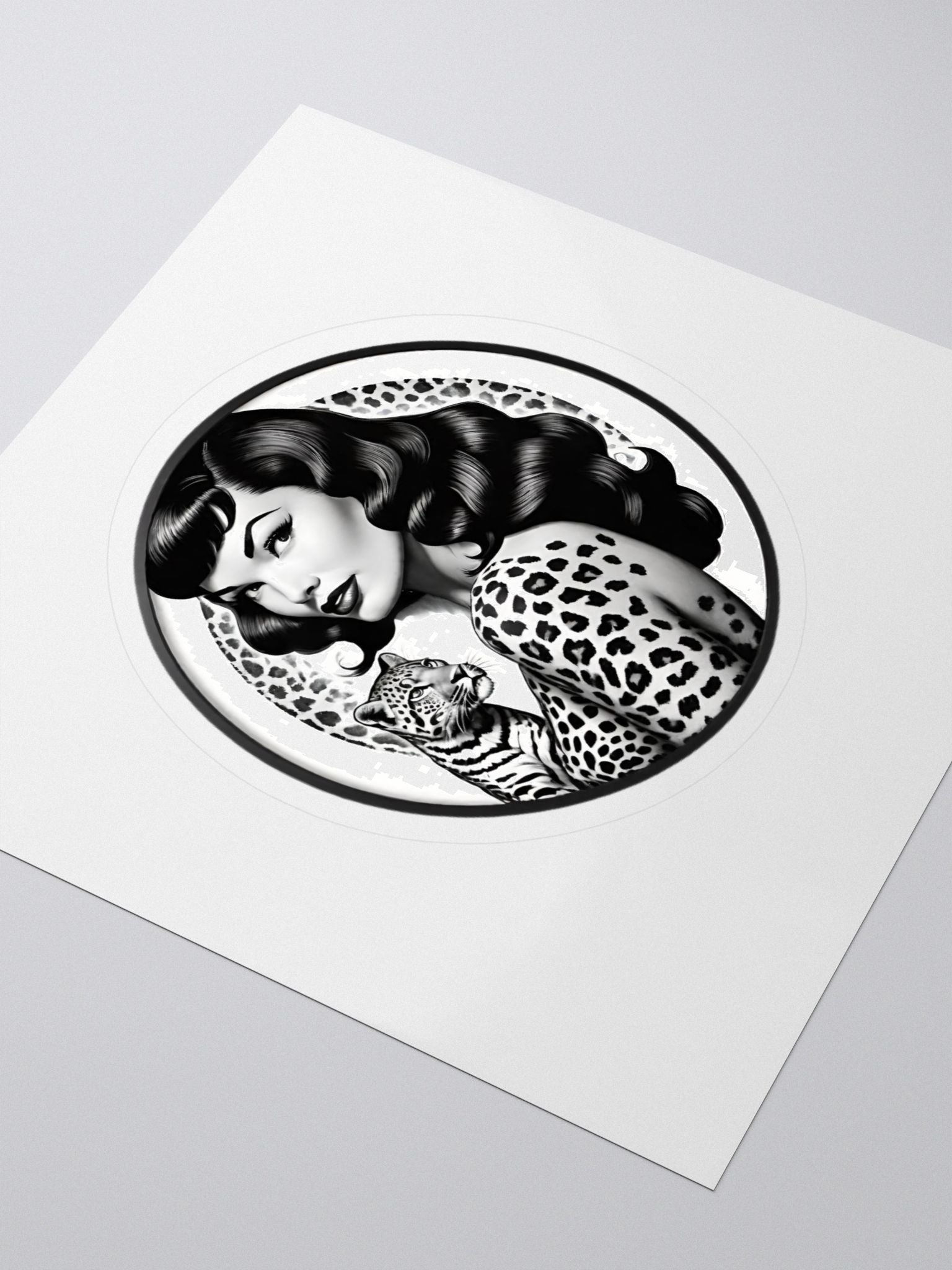 Bettie Page Leopard Love Kiss Cut Stickers product image (3)