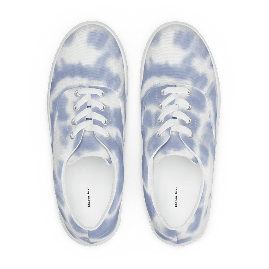 Ripple Blue Tie-Dye Men's Lace-Up Canvas Shoes product image (12)