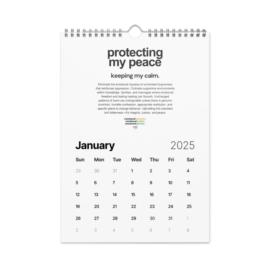 Official Planted By Calm | Calm Keepers Wall Calendar (Style 2, Choose Start Day) product image (7)