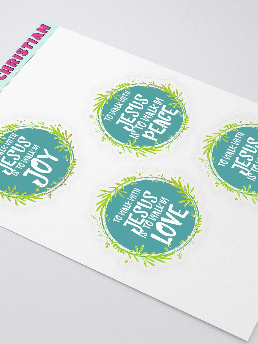 To Walk With Jesus Is To Walk In Joy, Peace, Love & Grace Sticker Sheet product image (2)