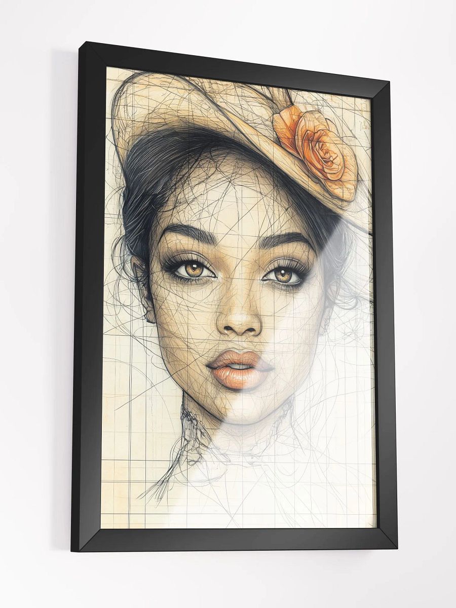 Vintage Muse: Elegant Portrait Art Print with a Touch of Retro Charm product image (3)