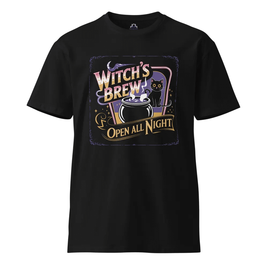 Witch’s Brew T-Shirt, Retro Halloween Gift, Spooky Black Cat Tee product image (1)