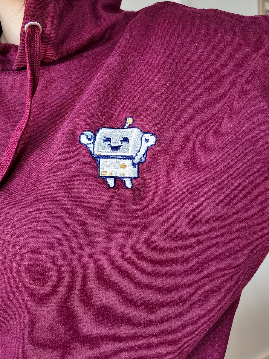 Happy Robot Embroidered Hoodie product image (3)