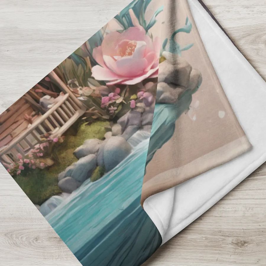The pink floral hut design throw blanket product image (17)