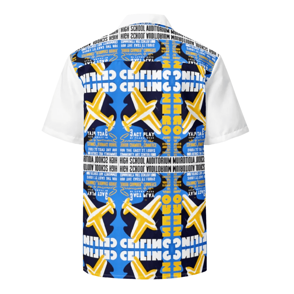 Vintage Aviation Poster Art Printed Button-Down Shirt product image (2)