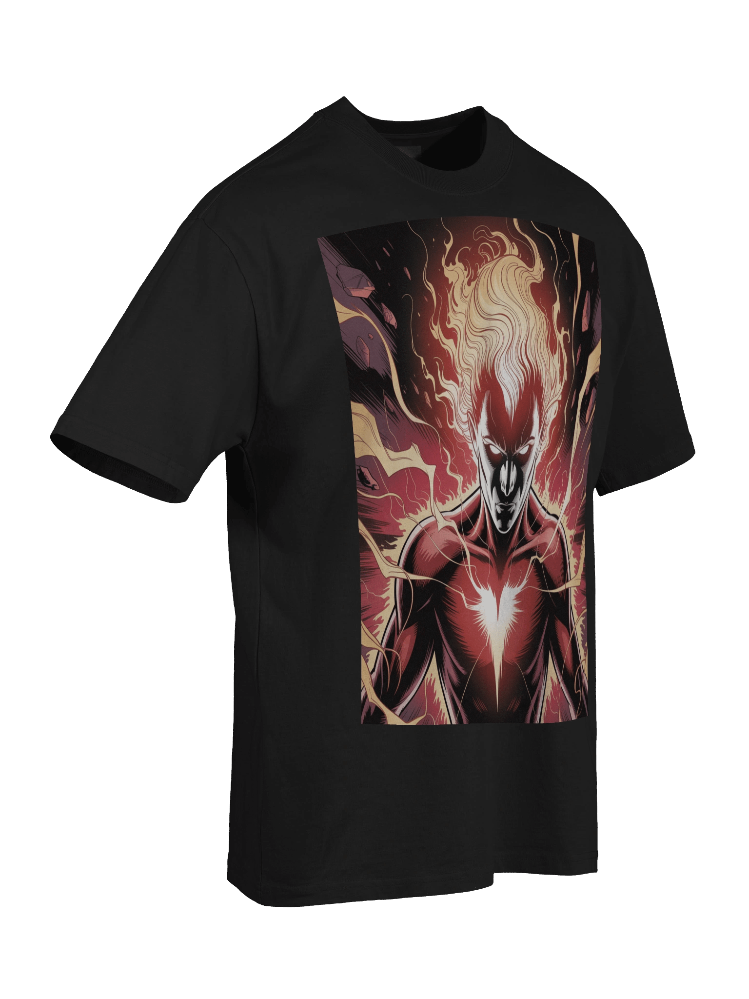 Dark Phoenix Flame Fury Oversized Faded T-Shirt – Cosmic Wing Eclipse product image (8)