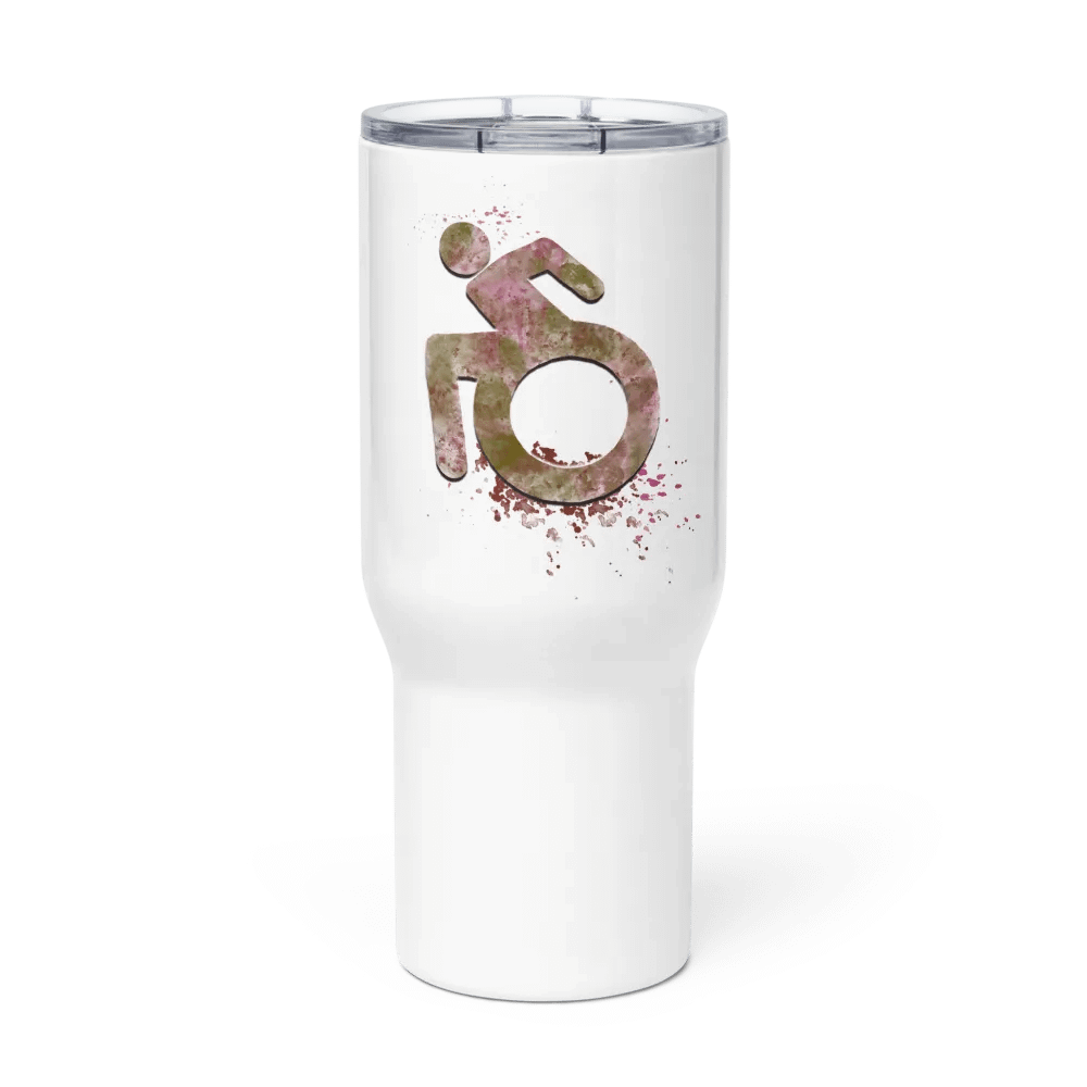 Wheelie, Pink Splash Handled Travel Mug product image (1)