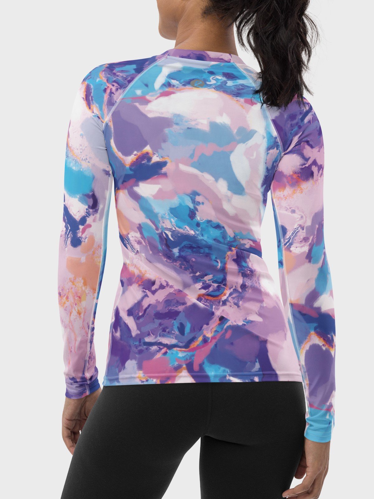 Rash Guard "Marble Effect Pastel Blue Purple Dreamy Waves" product image (2)