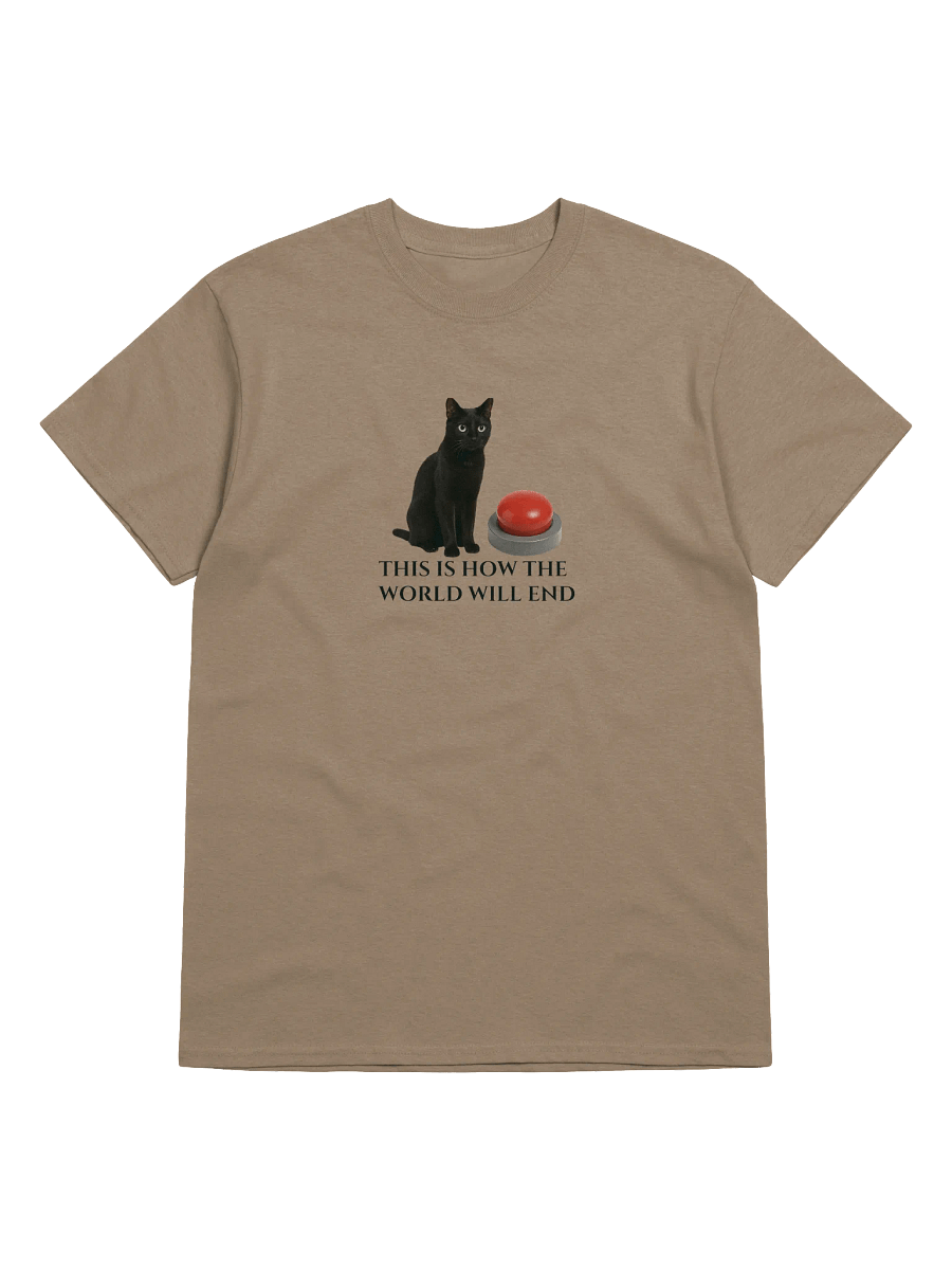 Apocalyptic Cat and Red Button T-Shirt product image (43)