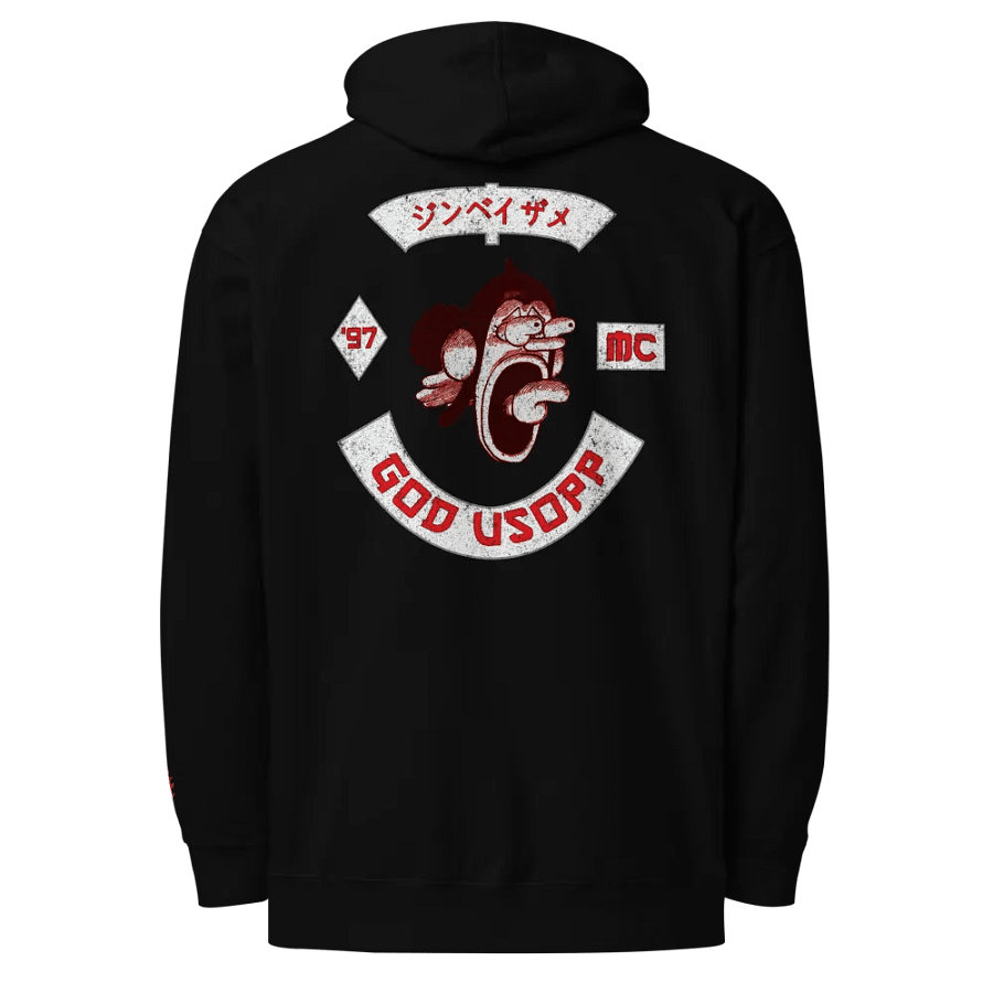 God Usopp Biker Hoodie product image (1)