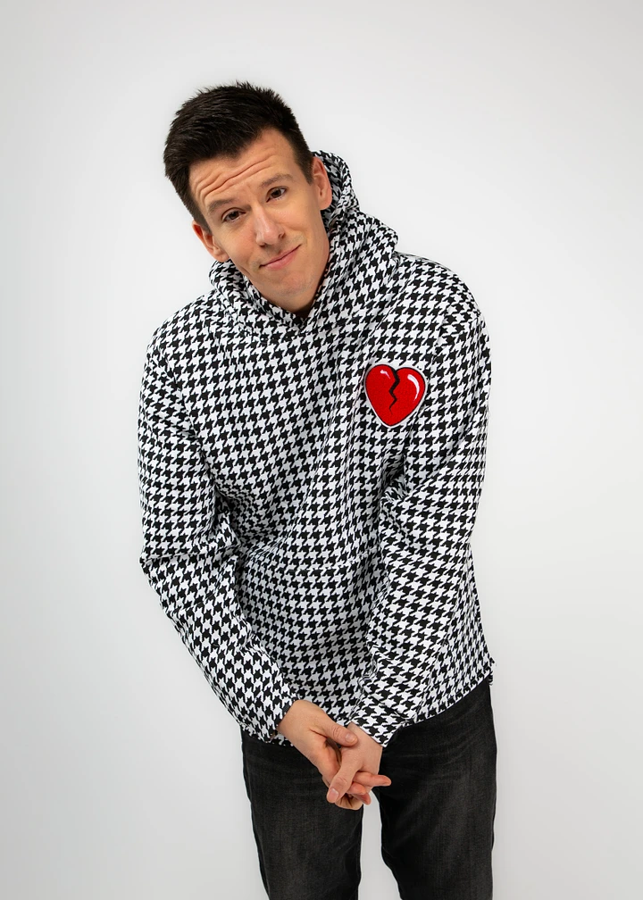 Houndstooth Heart Patch Hoodie product image (2)