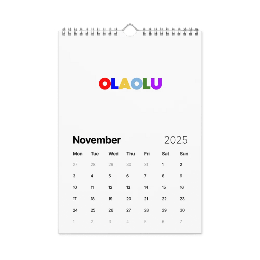 OLAOLU Vibrant Typography Calendar product image (11)