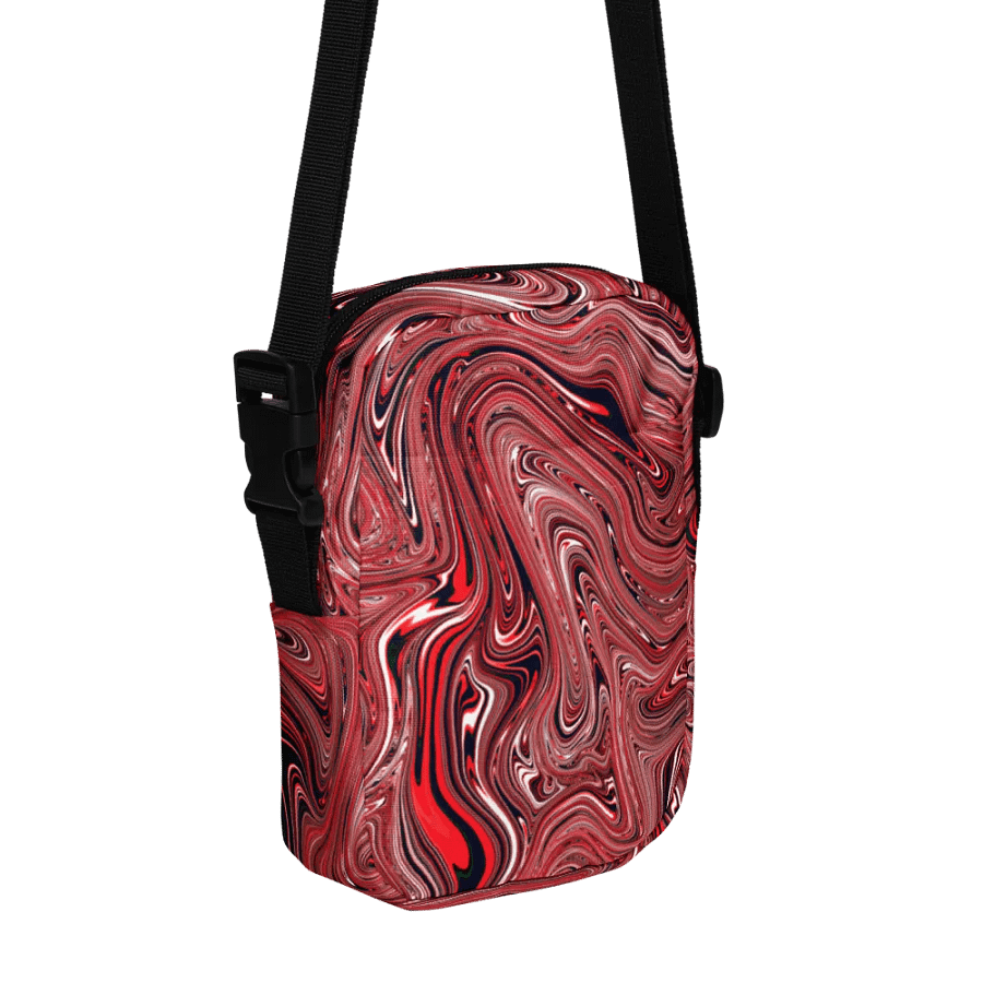 Utility Crossbody Bag - Brown, Black and White Fluid Swirls product image (3)