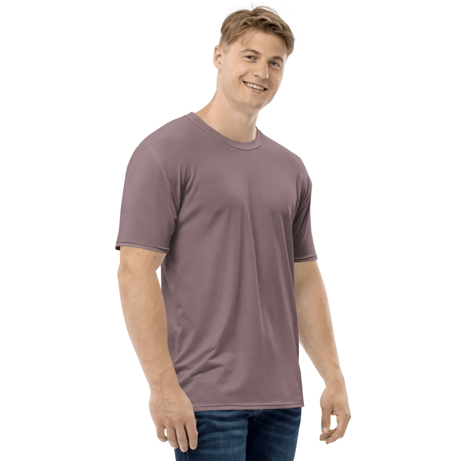 Plain Cool Purplish Brown Soft Summer Men's Crewneck Polyester Heavyweight Premium T-Shirt by Treasure Pie product image (6)