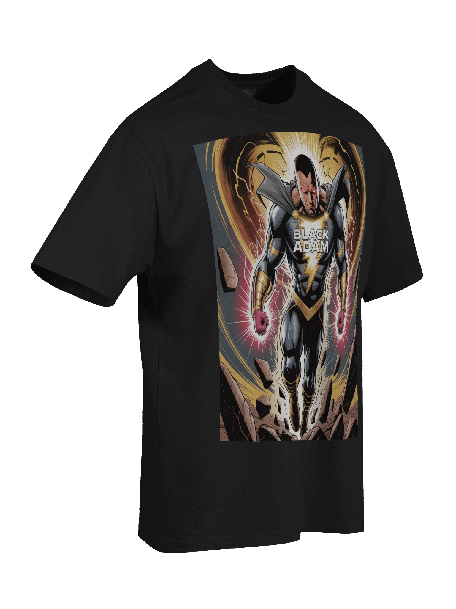 Black Adam Kahndaq Fury Oversized Faded T-Shirt – Shazam Lightning Eclipse product image (8)