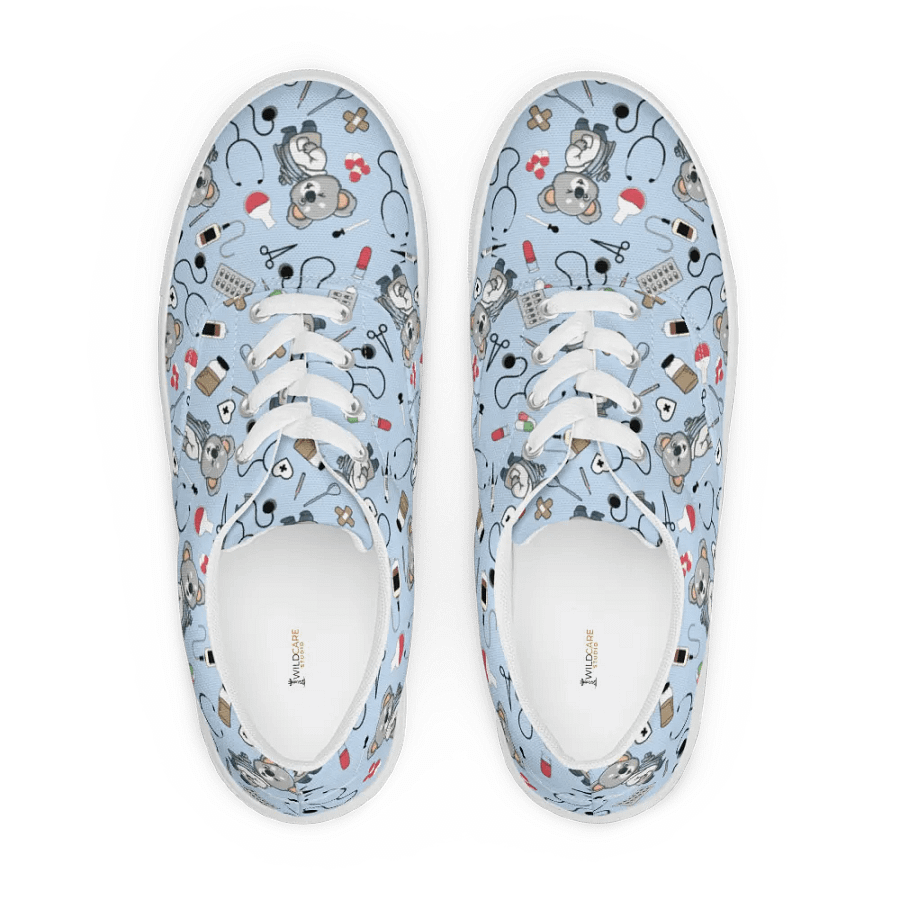 Cute Medical Koala Lace-up Canvas Shoes (Blue) product image (5)