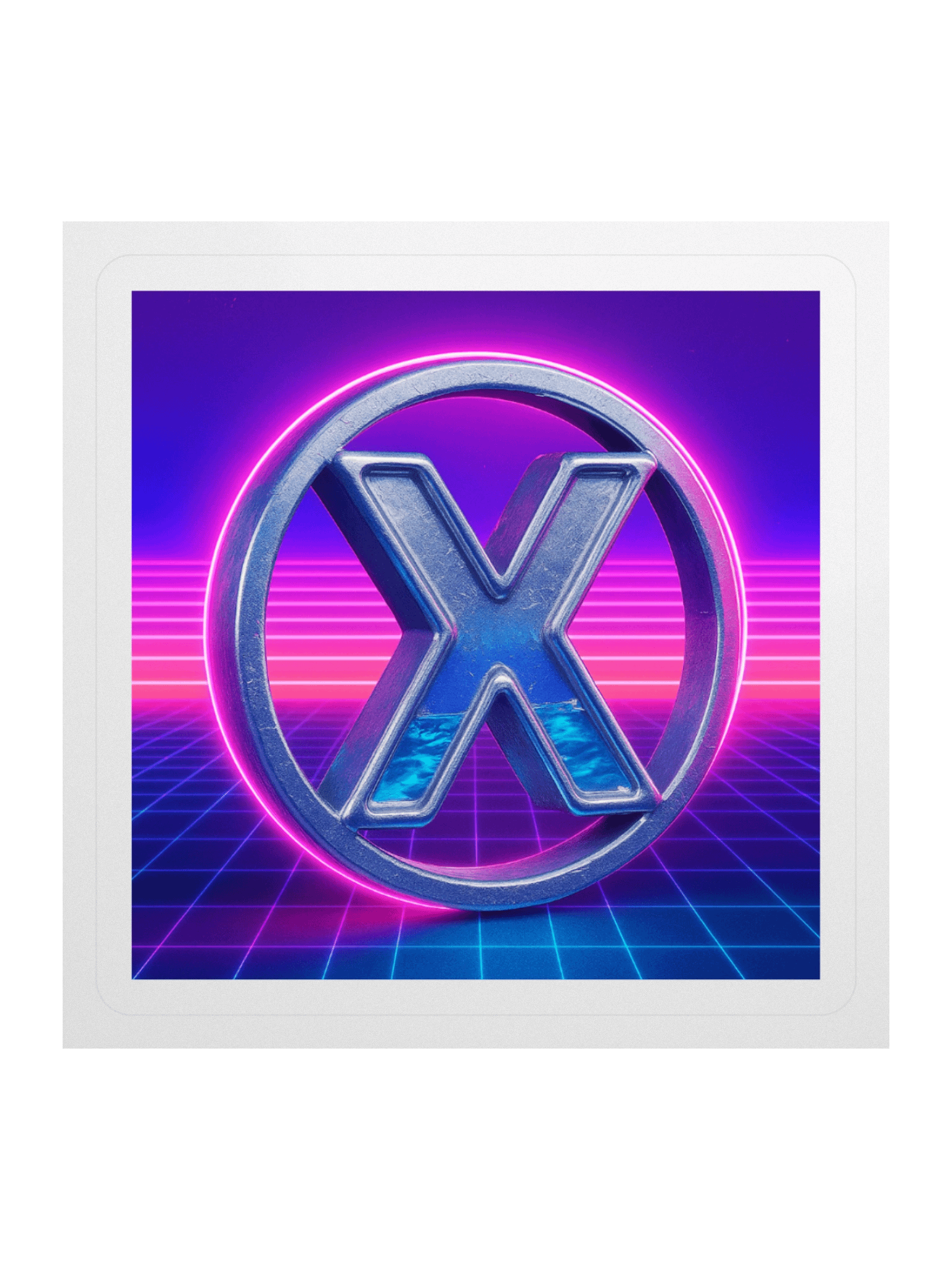 Vaporwave Pools X Logo Sticker product image (1)