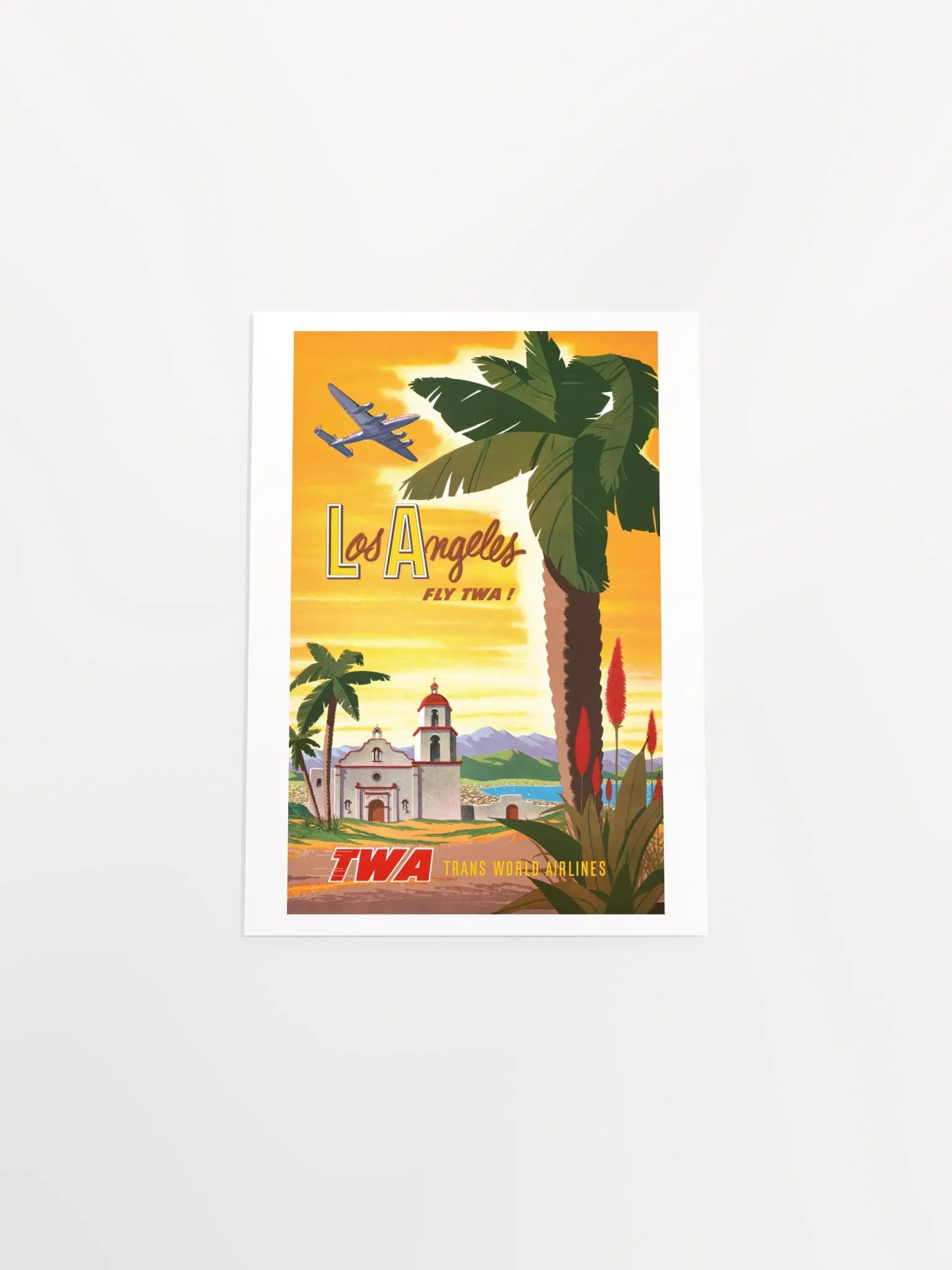 Vintage Fly TWA Los Angeles Travel Poster Print product image (16)