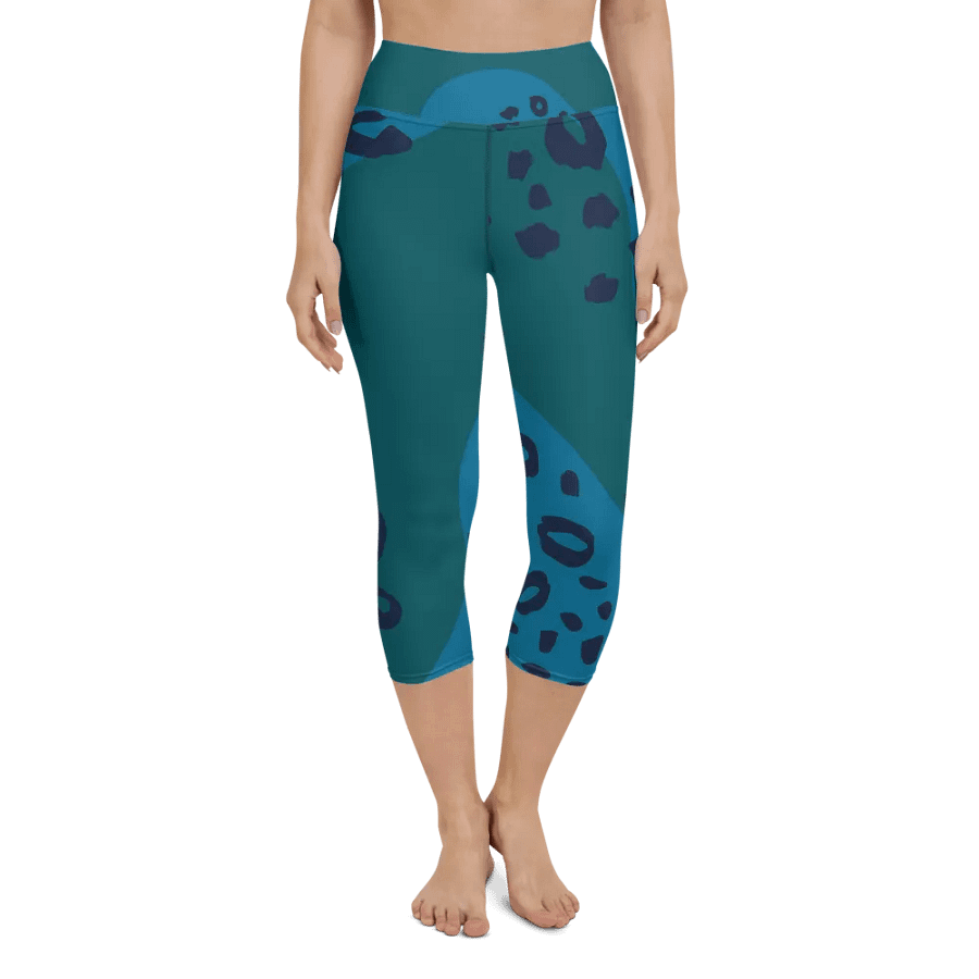 Teal Leopard Yoga Capri Leggings product image (4)