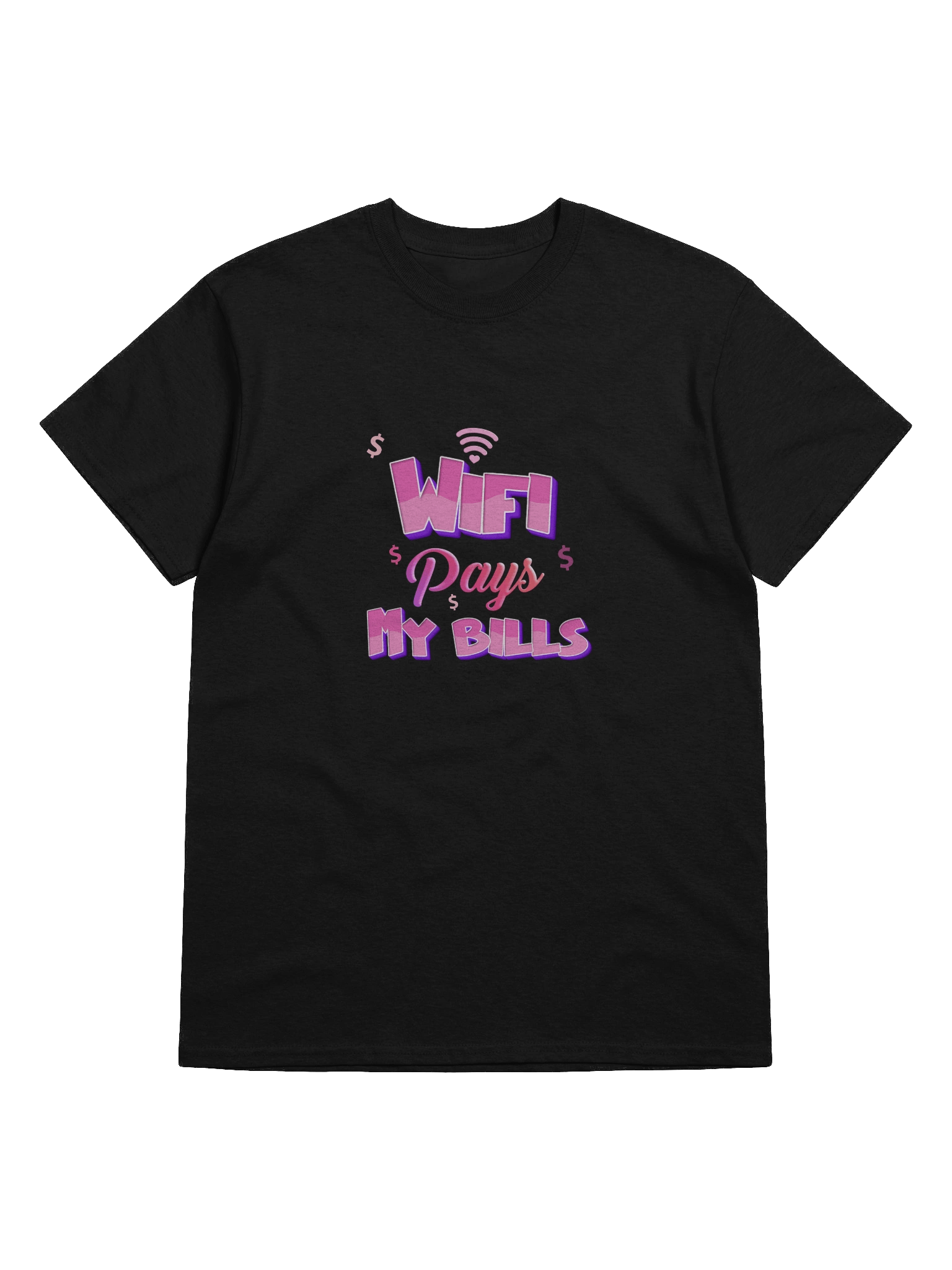 "WiFi Pays My Bills" Women’s T-Shirt | Cute Graphic Tee with Pink Lettering | Trendy Hustle Aesthetic Top product image (6)