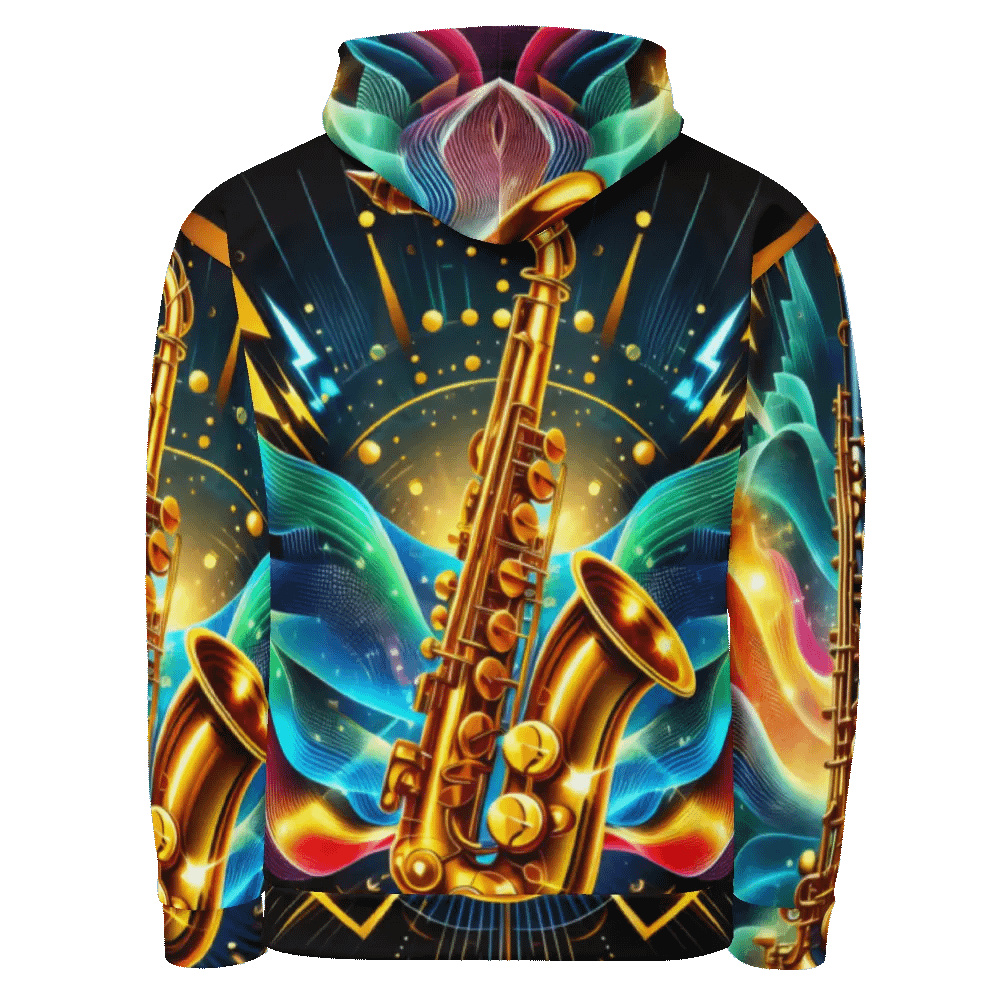 Saxophone Musical Instrument - All-Over Unisex Hoodie #19 product image (2)